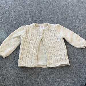 Gymboree 3-6 month cream and shimmer cardigan